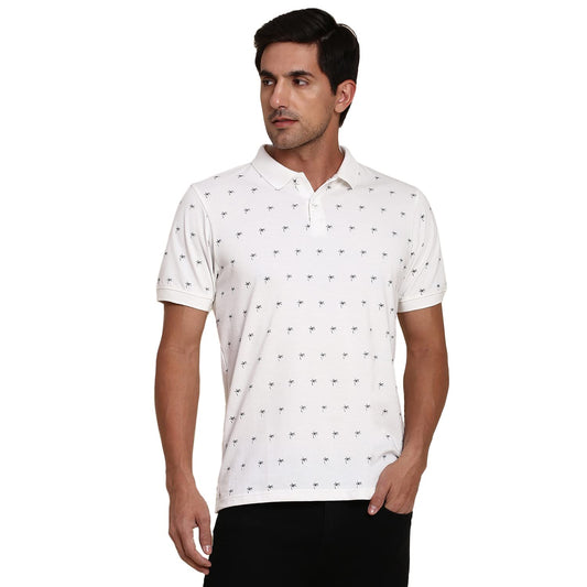 Dennis Lingo MenS Slim Fit Offwhite Polo T-Shirt