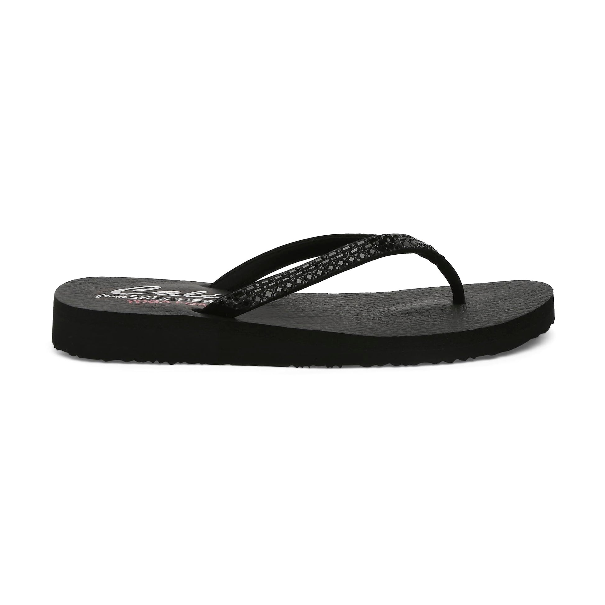 Skechers Women Meditation Shine Away Vegan Soft Smooth Nubuck Textured Sandals & Floaters
