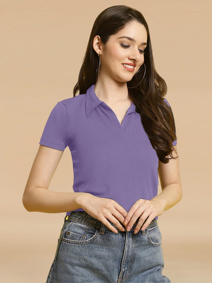 Tee Projekt Solid Stylish Casual Slim Fit Top & Tunic for Women & Girls ll College Top & T-Shirt for Women