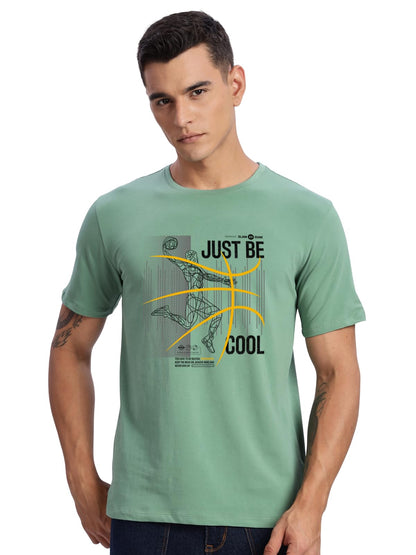 ADRO Men's Graphic Printed 100% Cotton T-Shirt - Regular Fit, Printed T-Shirts for Men (RN24-BCL-PT_Pista)