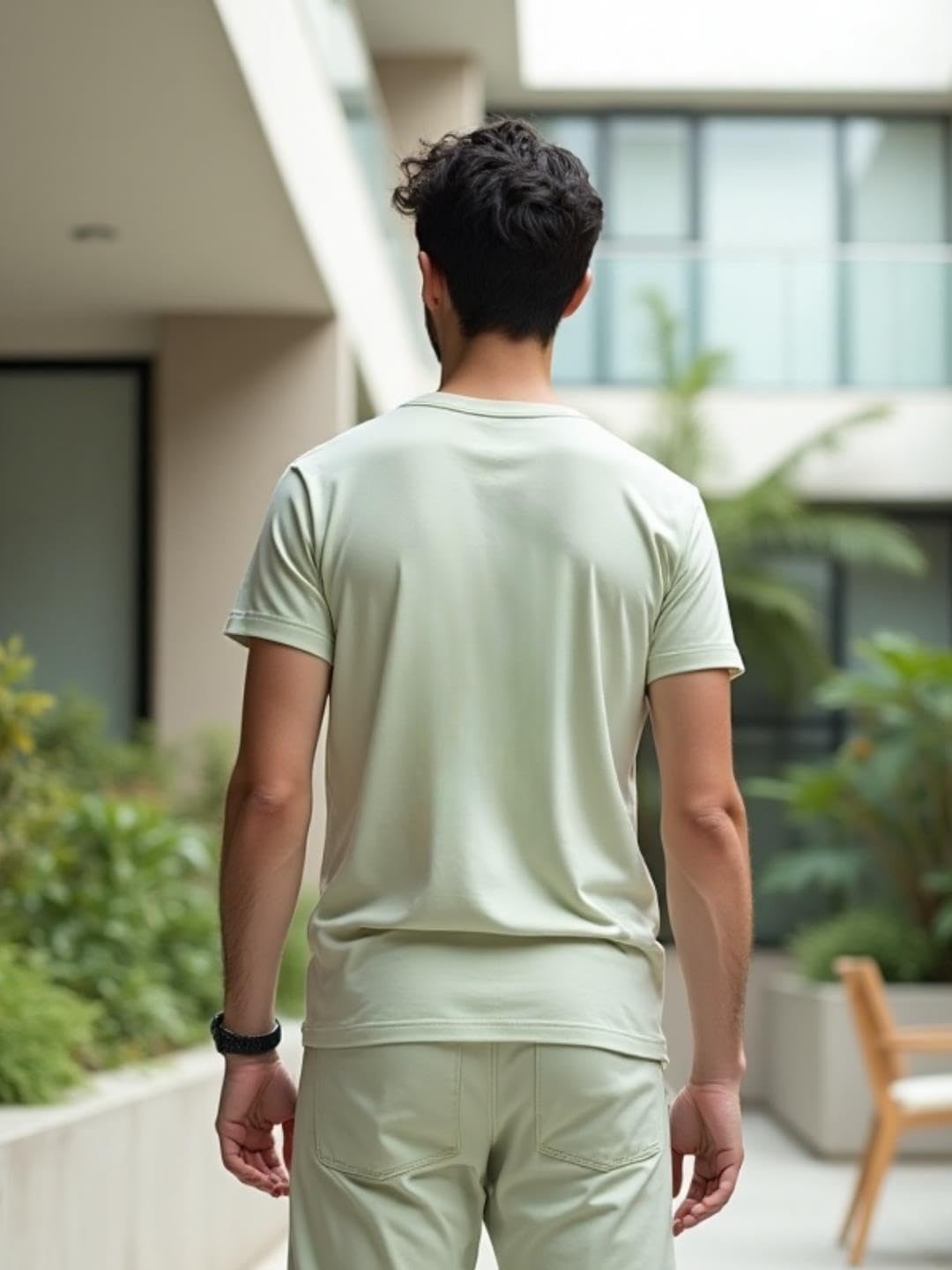 Nobero MenS Regular Fit T-Shirt (1M-Twts-C0561-Wr_Aloe Green_1