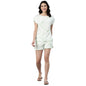 Enamor EC14 Tie & Dye Printed Home Tee and Shorts Set for Women with Ruffled Trim
