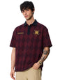 The Souled Store Jacquard Polo: Harry Potter Hogwarts Men and Boys Short Sleeve Collared Neck Cotton Oversized Polos Maroon