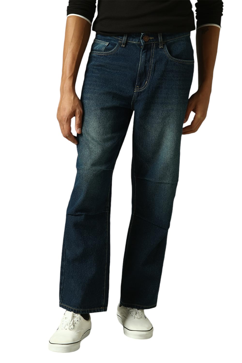 Hubberholme Men Washed Cotton Loose Fit Mid- Rise Jeans 7