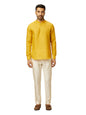 Manyavar Mustard Linen Plain Short Kurta