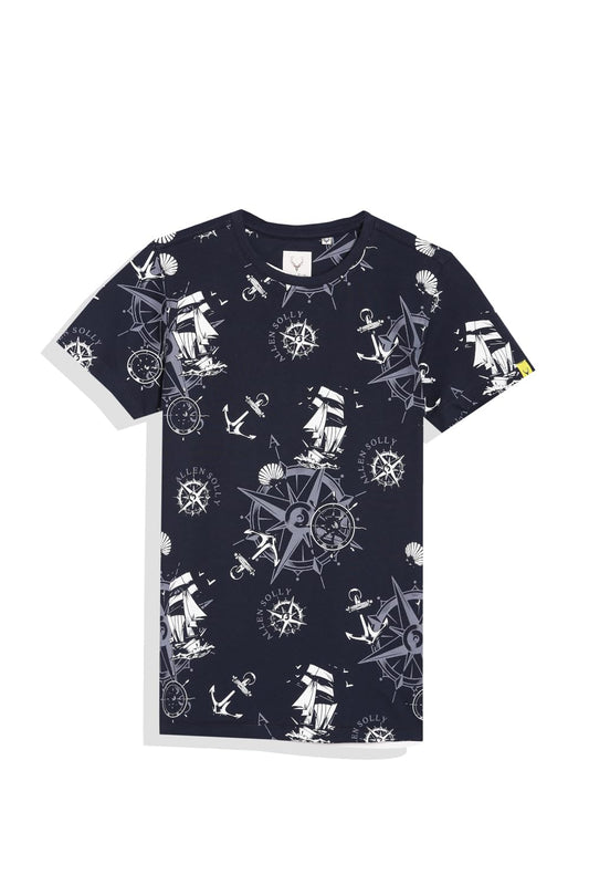 Allen Solly Boys Regular Fit Printed Casual Full Sleeve Crew Neck T-Shirt