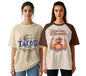 Juneberry Pack Of 2, 100% Pure Cotton, Round Neck, Oversized, Loose, Baggy Fit, Drop Shoulder, Graphic Printed, Half Sleeve T-Sh