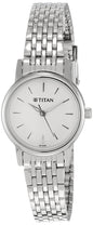 Titan Quartz Analog Silver Dial Metal Strap Watch for Women-NS2593SM04