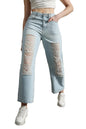 Hubberholme Women Blue Summer Cotton Tapered Fit Jeans
