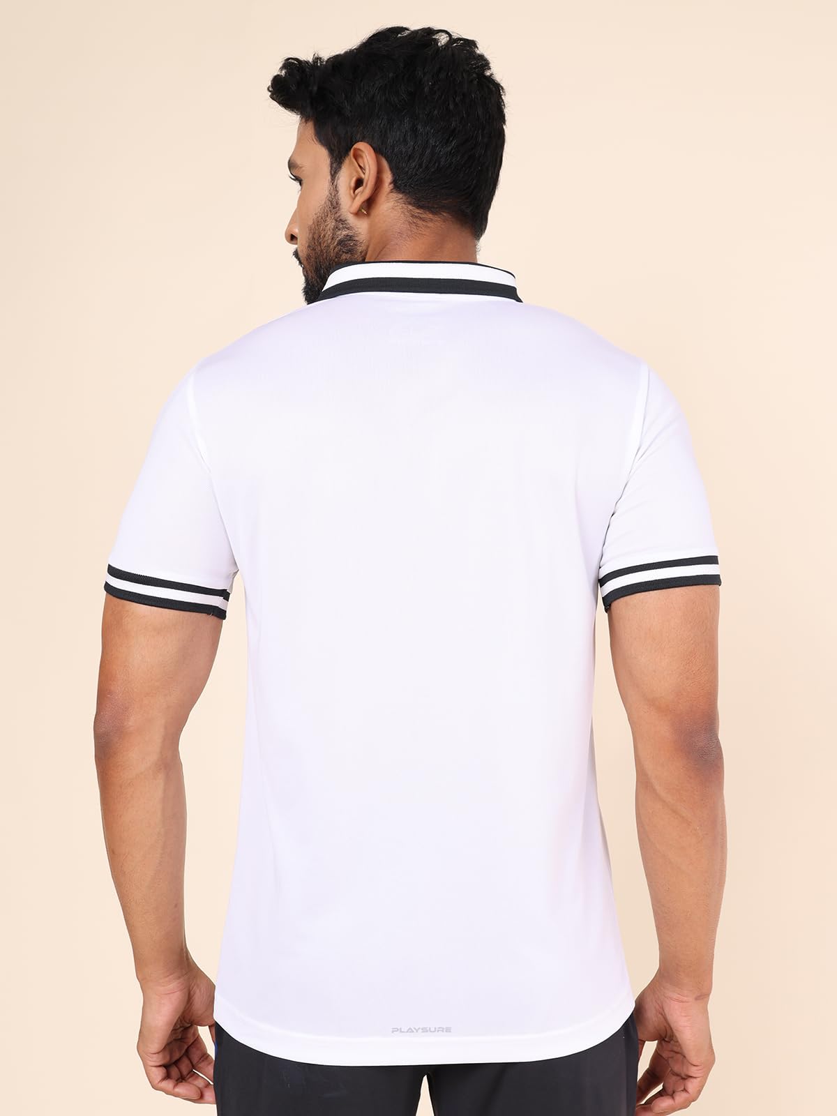 Rupa Colors Mens PLAYSURE Dry FIT Activewear Polo T-Shirt | 100% Polyester Fabric | Dual Color | Contrast Collar | Reflective Lo