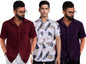 Pinkmint Shirt Combo for Mens l Stylish Half Sleeve Popcorn & Printed Shirt Combo l Beach Wear l Regular Home Wear (Pack of 3)