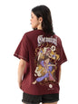 The Souled Store Zodiac: Gemini Women and Girls Short Sleeve Round Neck Red Graphic Printed Cotton Oversized T-Shirts