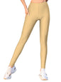 Shasmi Girls & Womens Shimmer Gold Color Solid Knitted Tailored Cut & Slim Fit Stretchable Nylon Elasthane Fabric Ankle Length