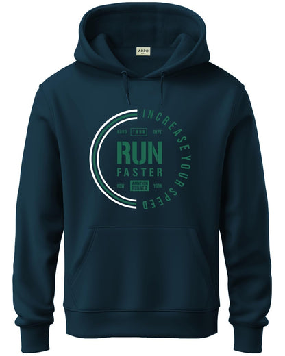 ADRO Men's Cotton Neck Hooded Sweatshirt (H24-FAST-SB_Teal