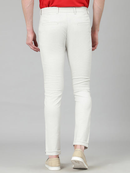 AVANOVA Mens Solid Linen Off White Trousers Light Business Style Slightly Stretch Straight Leg Pants for Outdoor Casual Daily T
