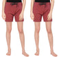 Lyra Pure Cotton Printed Night Shorts For Women (Pack Of 2)