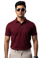 Mens Premium Cotton Polo T-Shirt | 220 GSM Soft Fabric | Casual Stylish Look | Contrast Collar Design Maroon Polo T Shirt | Polo