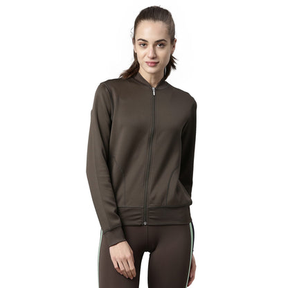 Enamor Athleisure A901 Relaxed Fit Bomber Jacket for Women|Breathable Antimicrobial Quick Dry 4-way Stretch Scuba Fabric Jacket