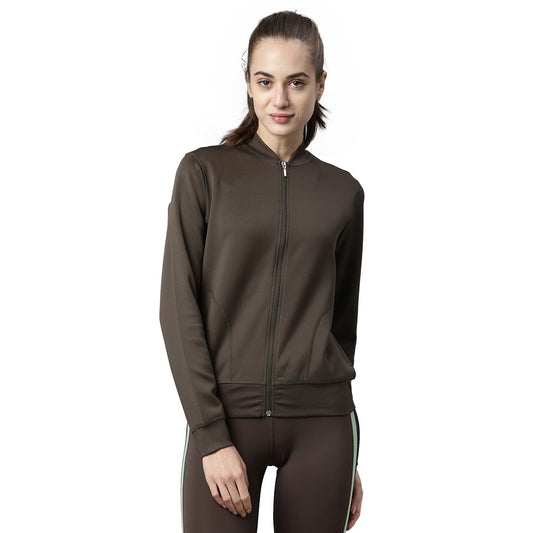 Enamor Athleisure A901 Relaxed Fit Bomber Standard Length Jacket For Women|Breathable Antimicrobial Quick Dry 4-Way Stretch Scub