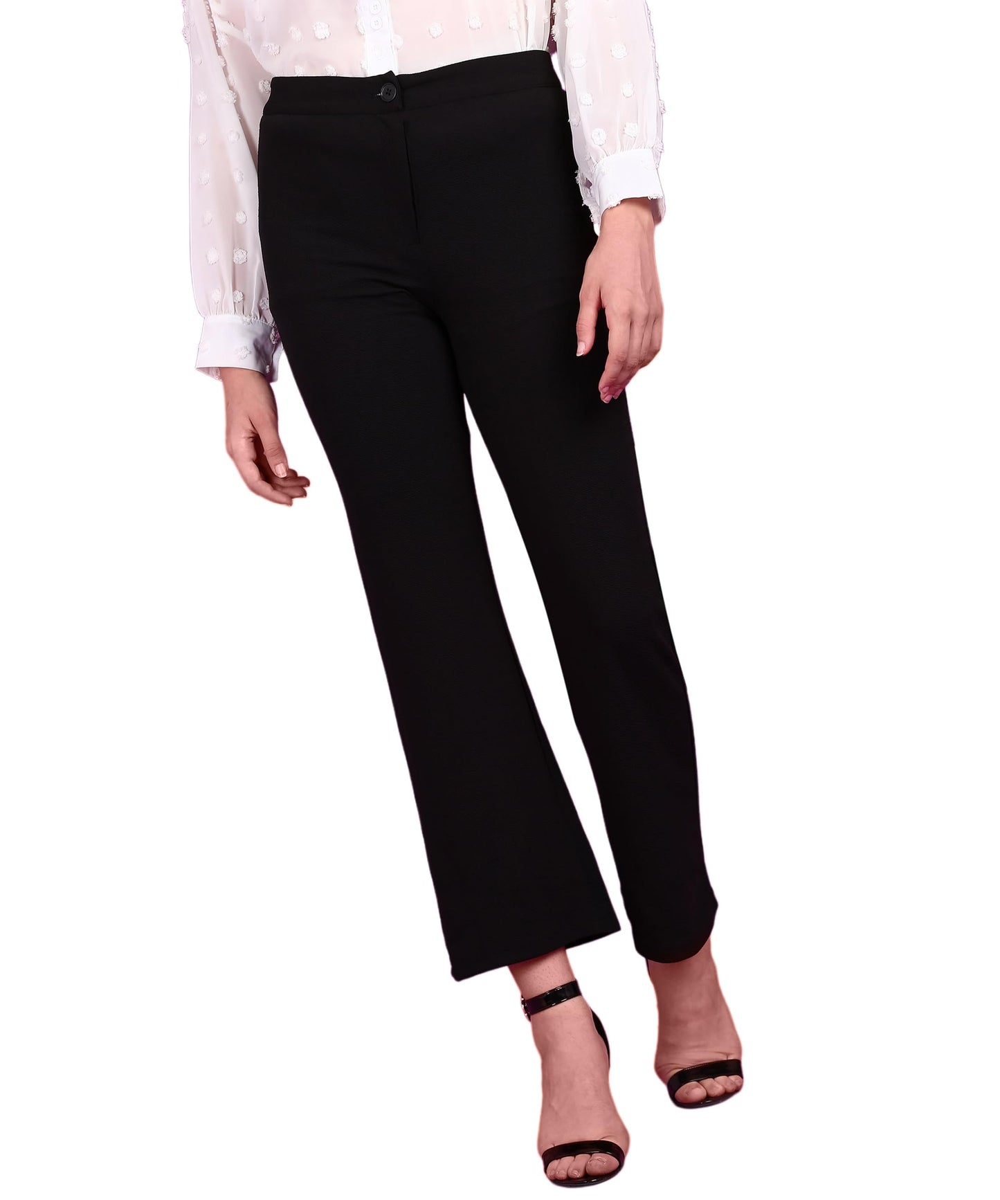 POPWINGS Self-Designed Solid Formal Trouser for Women | Office Wear Trouser for Women | Casual Stylish Trouser for Women | Strai