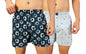 Thomas Scott Mens 100% Cotton Printed Boxer Shorts | Regular Fit | Soft & Breathable Innerwear | Pack of 2 | TSBPO2010_Multicol
