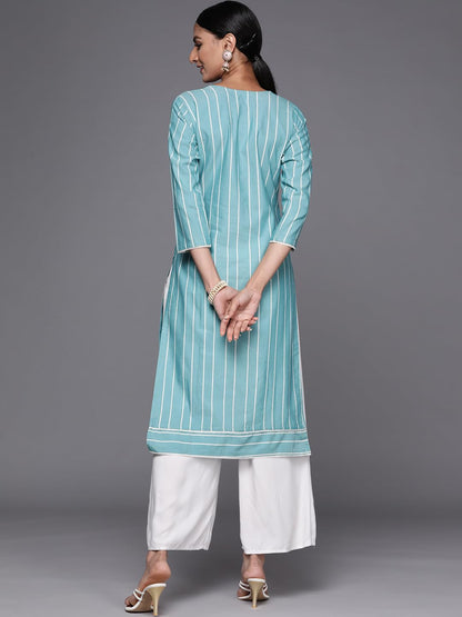 Libas Womens Embroidered Cotton Straight Kurta For Women