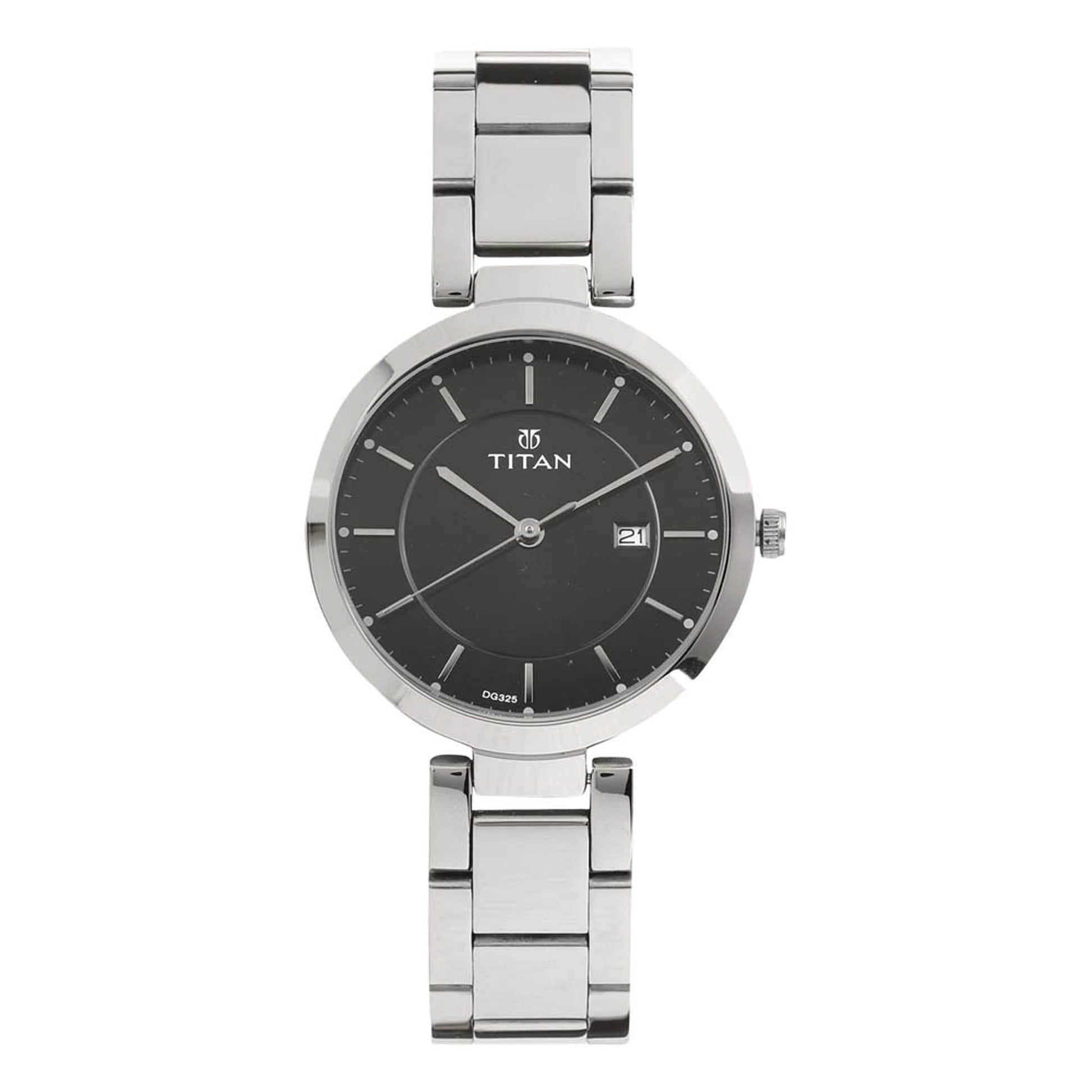 Titan WomenS Contemporary Chronograph, Multi Function, Work Wear,Gold, Silver Metal, Leather Strap, Mineral Crystal, Quartz, Analog, Water Resistant Wrist Watch