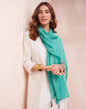 Fabindia Cotton Silk Woven Turquoise Women Stole (Size-Free Size, 2123579TURQUOISE)