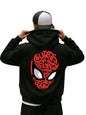 Veirdo Mens Official Marvels Spiderman Merchandise Fleece Regular Fit Hoodie Back Graphic Printed Winter Hoodies F