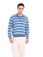 The Indian Garage Co Mens Oversized Fit Striped Long Sleeves Neck Flat Knit Sweater