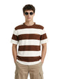 The Indian Garage Co Mens Relaxed Fit Badges Half Sleeves Crew Neck Sweater
