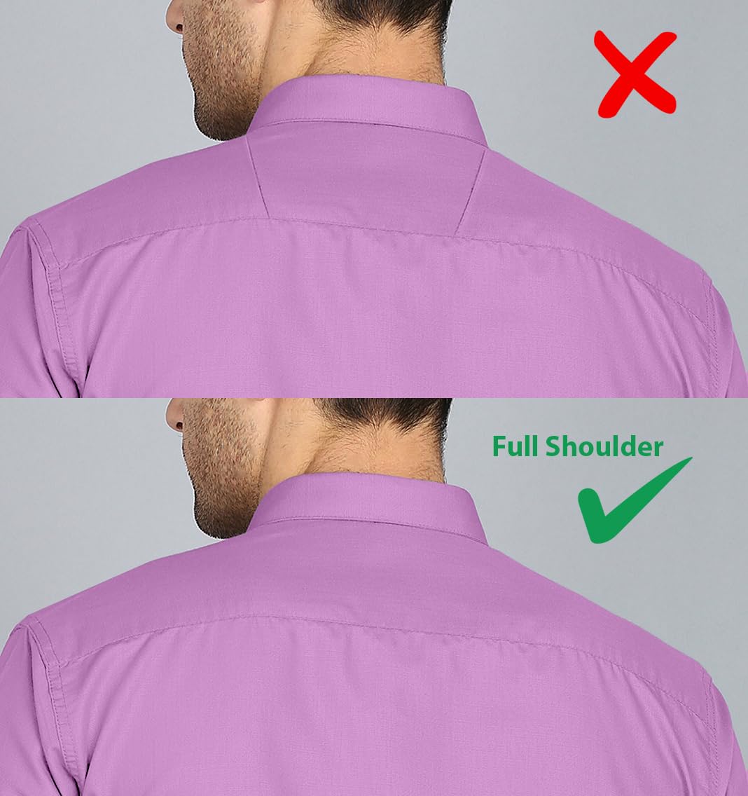 Mildin MenS Regular Cotton Blend Purple Slim Fit Solid Button Down Spread Collar Full Sleeve Curved Hemline Formal Shirt With O