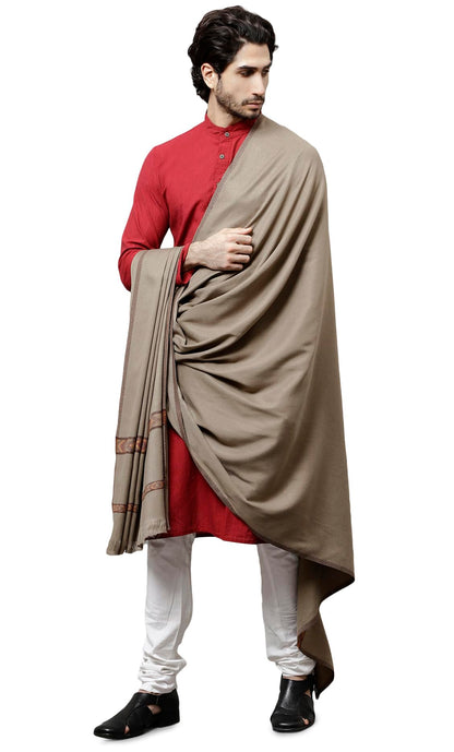 Weavers Villa Mens Kullu Design Wool Blend Lohi/Shawl, 120cm x 240cm