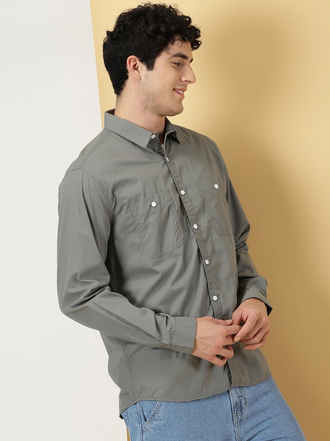 Thomas Scott Mens Regular Fit Shirt (TS1229_Steel