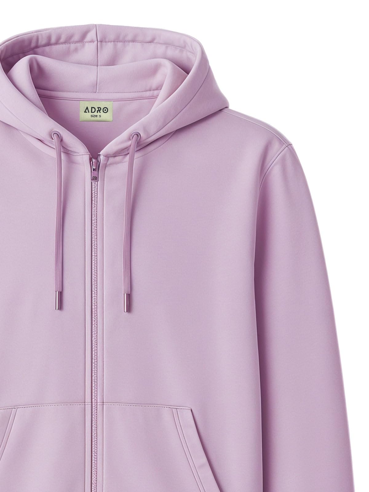 ADRO Mens Cotton Neck Hooded Sweatshirt (ZHH-24-PLN-PU_Lavender