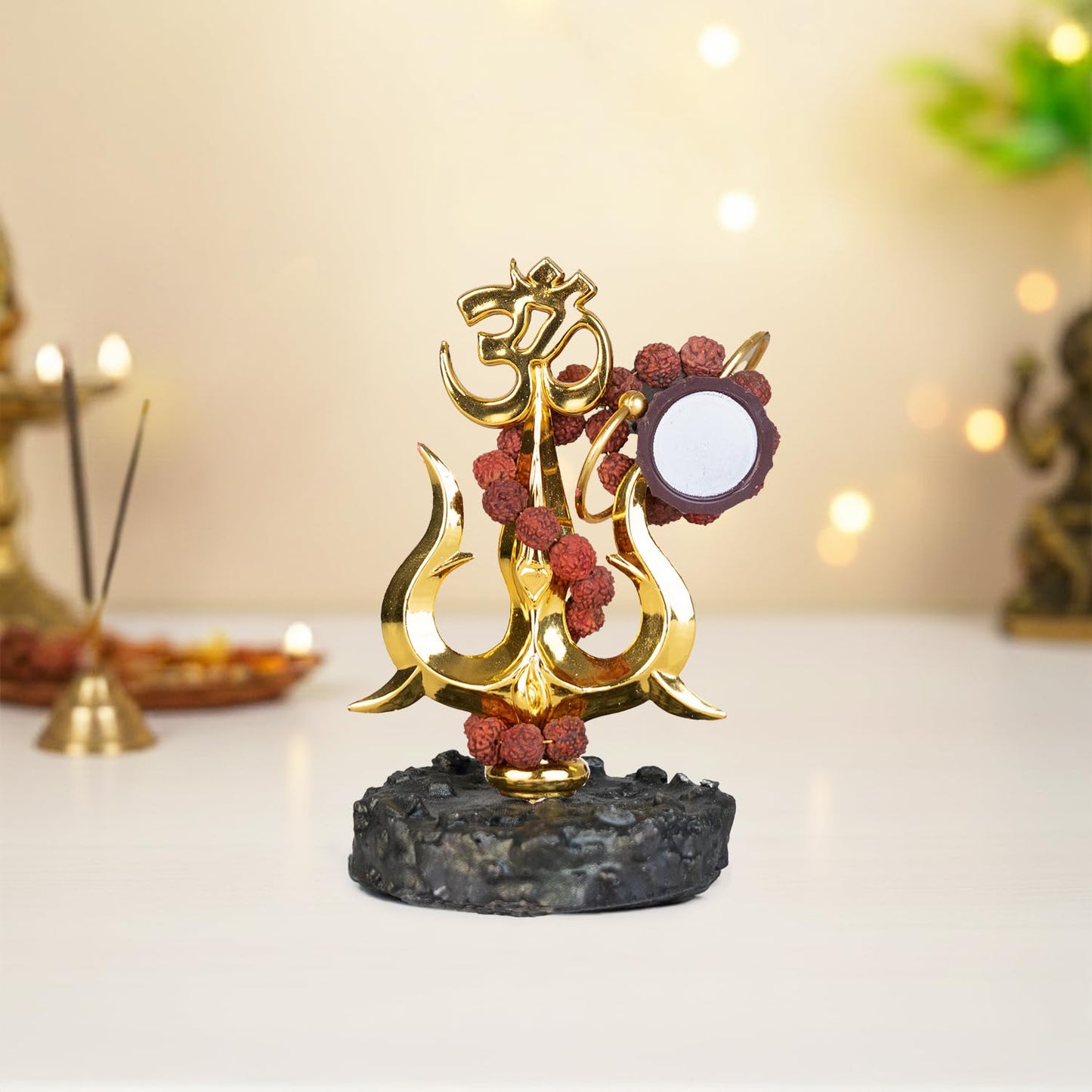 Astrotalk Resin Mahadev Trishul Murti | Compact Shiv Murti For Home Temple, Car Dashboard Or Office Shelf | Lord Shiva Idol For Puja Mandir & Meditation Corners | 8.5X6.5X11 Cm | 1 Piece