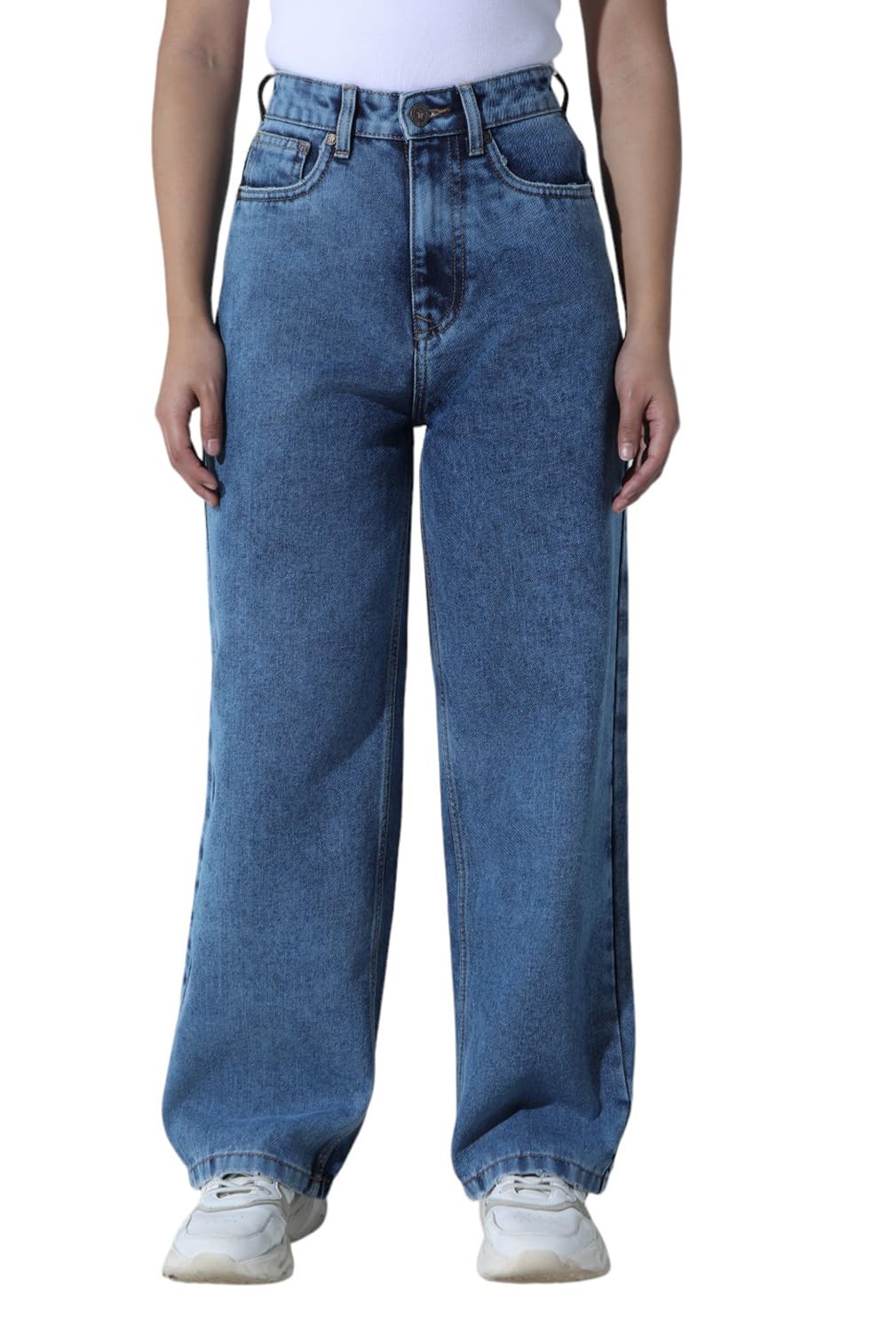 Hubberholme Women Blue Cotton Relaxed Fit High-Rise Jeans