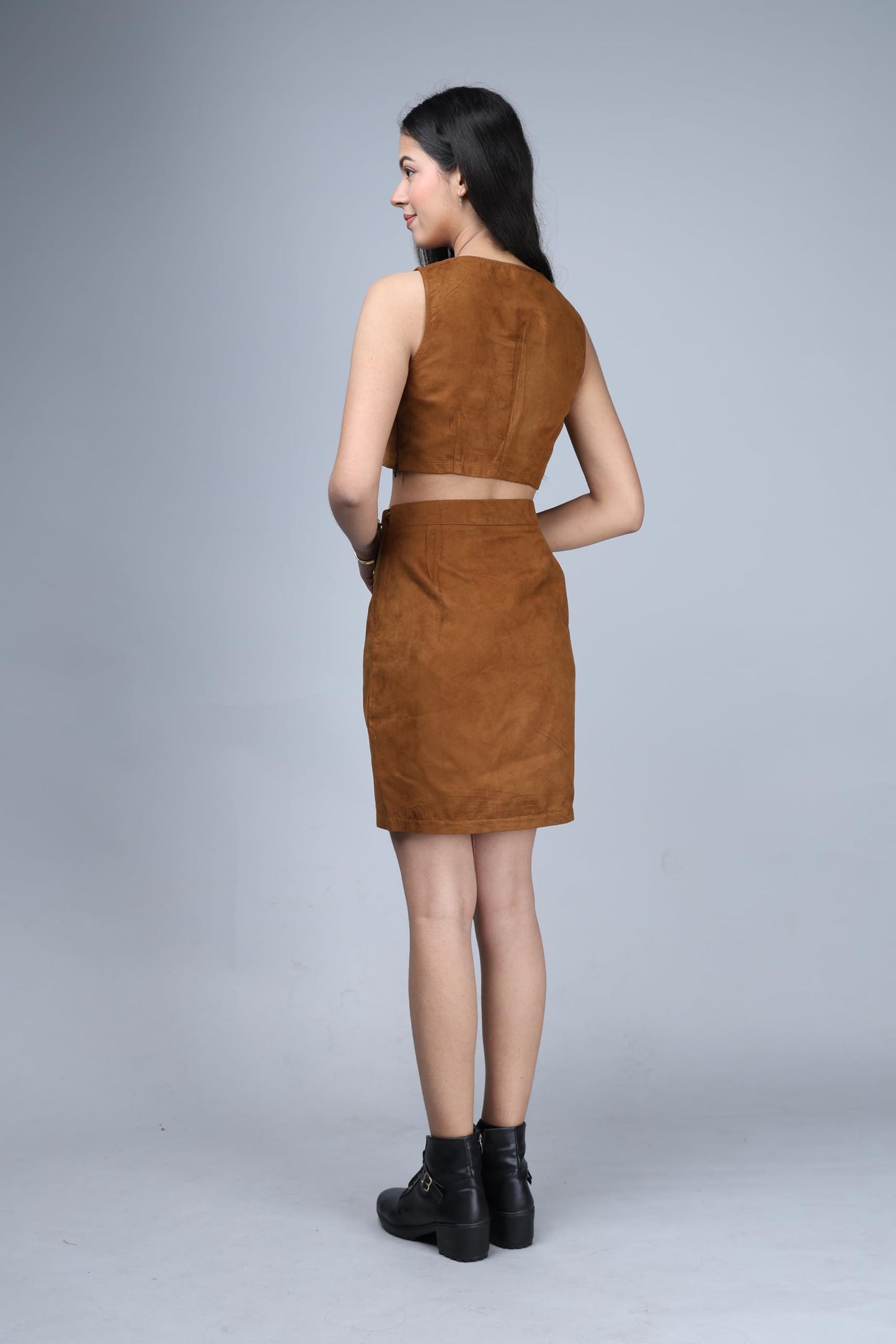 Noble Monk Women'S Designer Bodycon Fit Two Piece Party Look Round Neck Sleeveless Western Dress