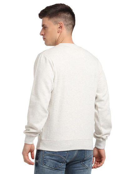Turtle Men Poly Cotton Slim Fit Full Sleeve Heather Grey Sweatshirt
