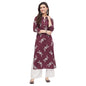 Tissu Women's Rayon Maroon & White Printed Kurta with Palazzo