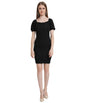 Popwings Casual Bocycon Designer Dress For Women Black