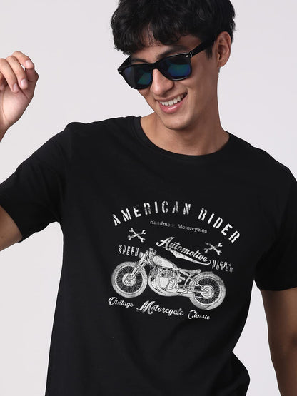 ADRO Men's Regular Fit T-Shirt (RN-M-AME-BL)