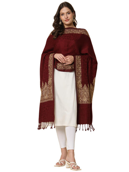 Pashmoda Women Zarbaft Embroidered Stole (Size 71X203 CM)