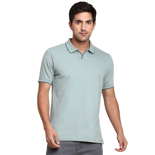 Dennis Lingo Mens Slim Fit Teal Polo T-Shirt