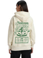 Juneberry Cotton Fleece Regular Fit Hooded Sweatshirt Lastest Back Graphic Printed Winter Hoodies For Women (W02_Mushroom_Mrsmlw