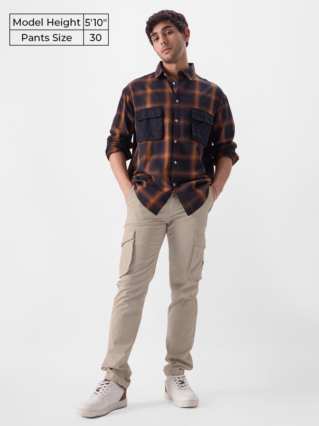 The Souled StoreSolids: BeigeMen Cargo Pants