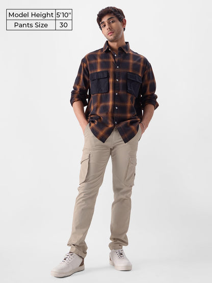 The Souled StoreSolids: BeigeMen Cargo Pants