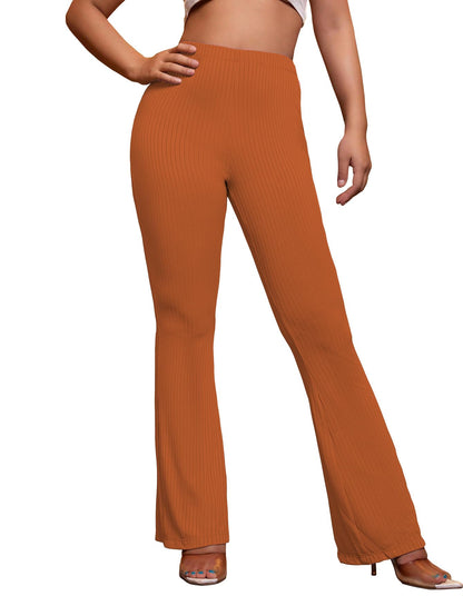 AVANOVA Rust Womens Yoga Dress Pants Stretchy Work Slacks Business Casual Office Flare Bell-Bottom/Boot-Cut Elastic Waist Regul