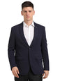 Turtle Men Knitted Self Design Navy Blue Blazer