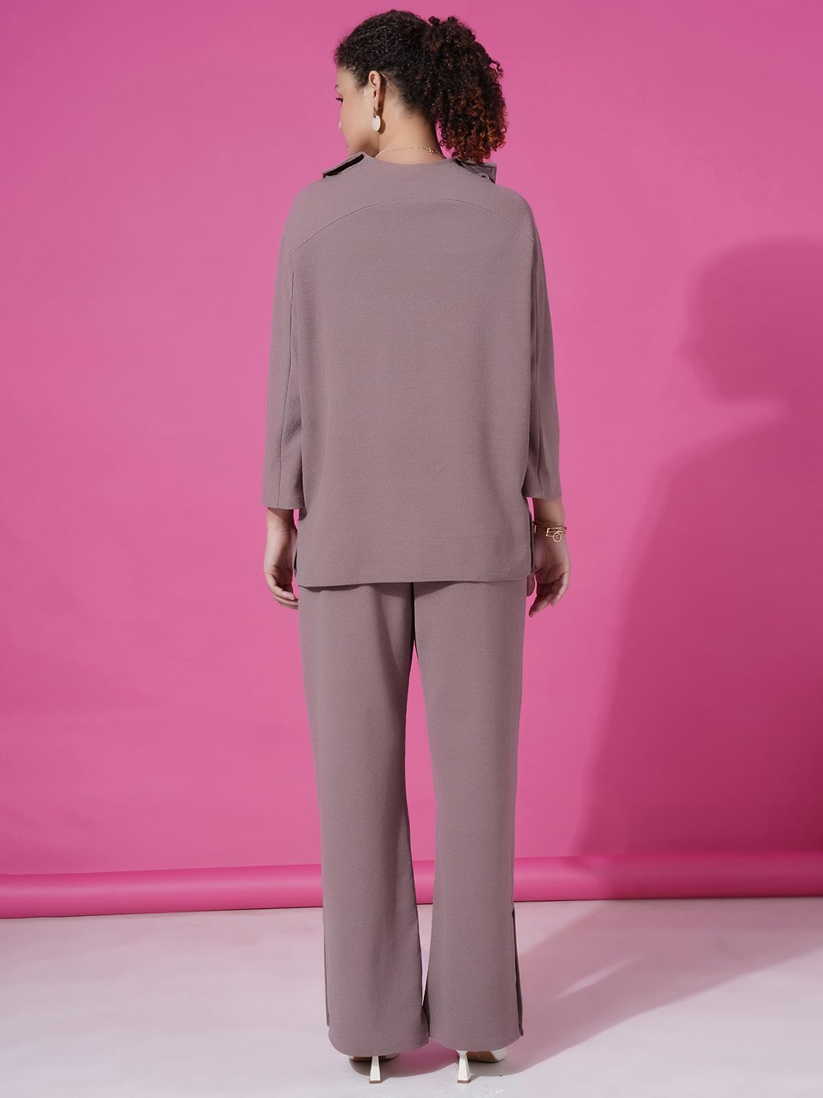 Selvia Womens Co-ords Set|Lycra Oversized Top & Trouser Set|Casual Co-ords Set for Women|Two Piece Co-ord Set|Office Wear Co-or